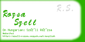 rozsa szell business card
